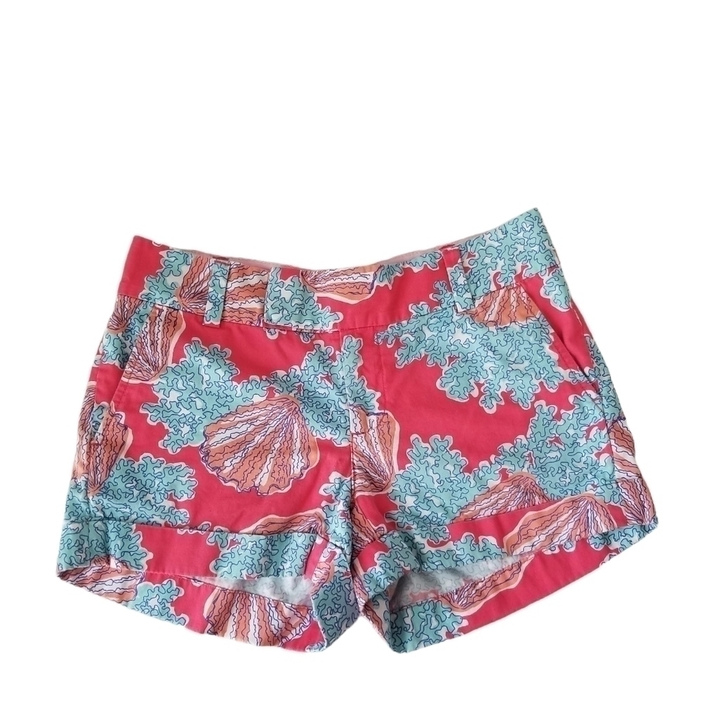 Lilly Pulitzer Red and Blue Barclay Shorts Size 0